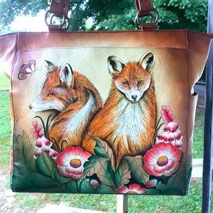Anuschka Retired Curious Foxes Tote